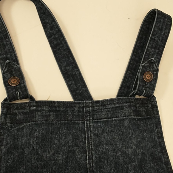 Hollister Denim Overalls Blue Jean Comfortable Stretch w Subtle Ikat Like Print - Picture 10 of 12